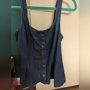 Banana Republic Corset style denim peplum shirt (Sz 12)
